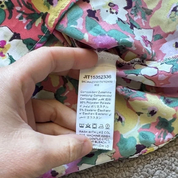 SHEIN Pink Yellow White Floral Ruffle Sleeve Kids Dress - Picture 5 of 5